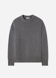 Boyfriend Crew Neck in Wool Cashmere - Grey - CO Collections